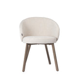 Chaise de salle à manger Linnen Beige - Bronze Jambes