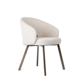 Chaise de salle à manger Linnen Beige - Bronze Jambes