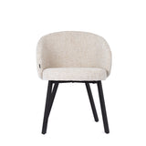 Silla de comedor beige blanco - piernas negras
