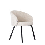 Silla de comedor beige blanco - piernas negras