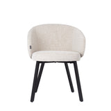 Silla de comedor lino beige - piernas negras