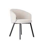Silla de comedor lino beige - piernas negras