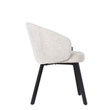 Silla de comedor lino beige - piernas negras