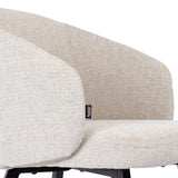 Silla de comedor lino beige - piernas negras