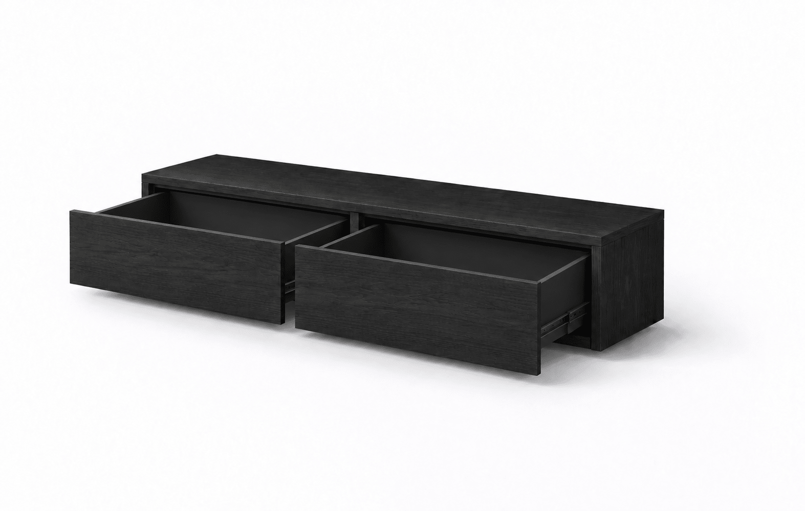 Gang Kast Zwart Eiken 2 Lades L100 x D26 x H20 cm - Arli Walls