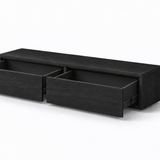 Gang Kast Zwart Eiken 2 Lades L100 x D26 x H20 cm - Arli Walls