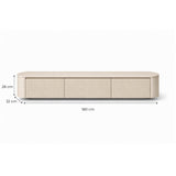 Japandi TV Furniture Beige X Linen L180 x D32 x H28 cm