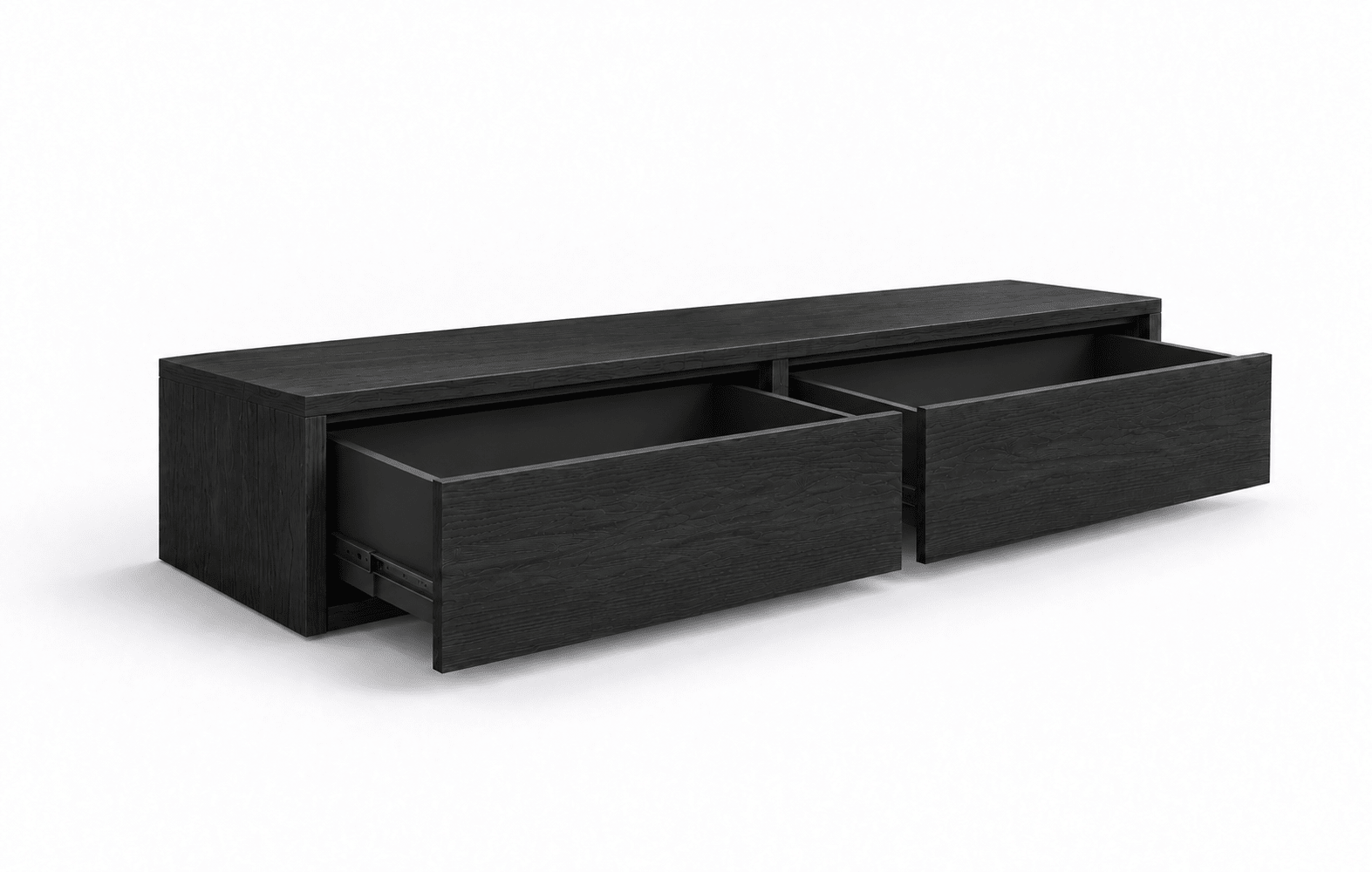 Gang Kast Zwart Eiken 2 Lades L100 x D26 x H20 cm - Arli Walls