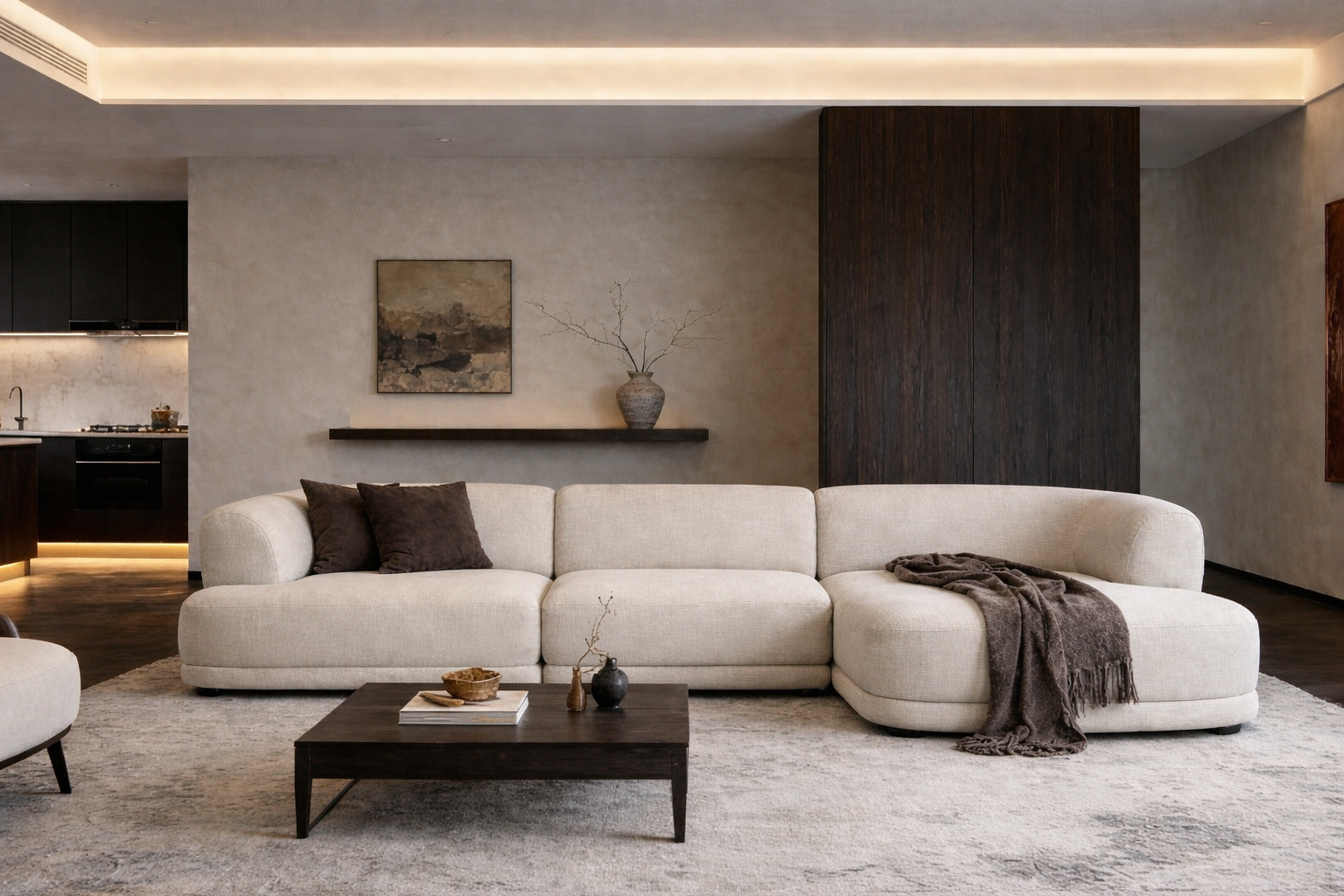 Japandi lounge sofa - Crème soft