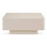 Table basse Japandi Beige Clair Coins Ronds L100cm x L100cm x H45cm