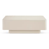 Table basse Japandi Beige Clair Coins Ronds L100cm x L100cm x H45 cm