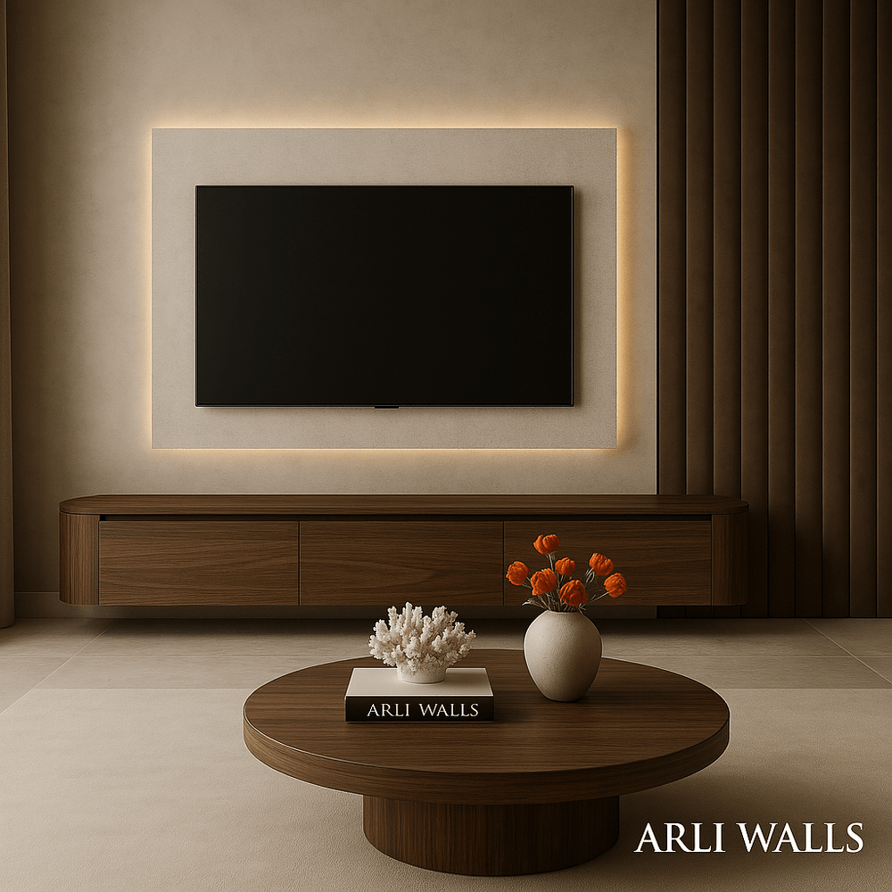 Japandi Tv Meubel Walnoot | Smalle model | - Arli Walls