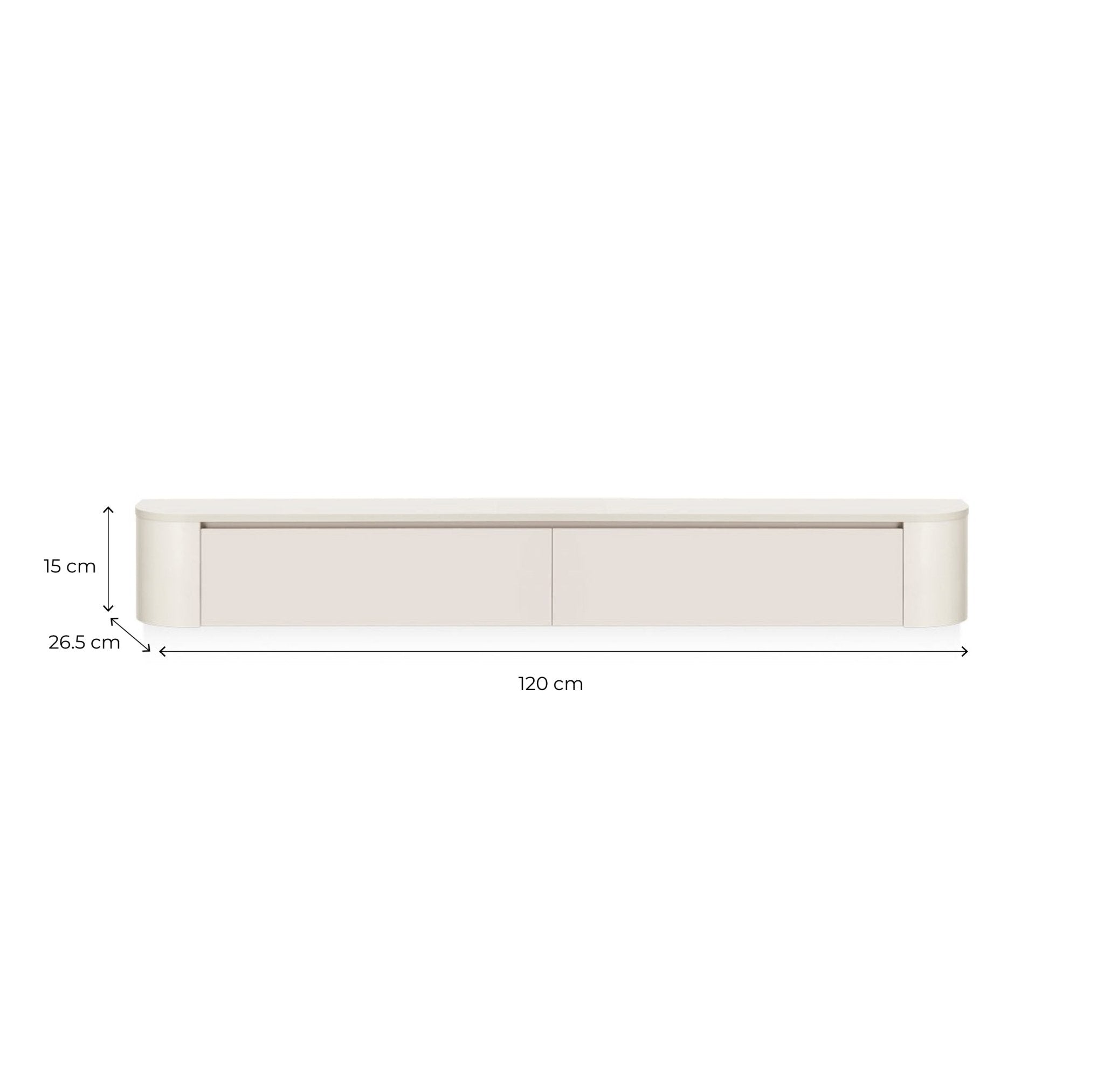 Japandi Zwevende Gangkast / Make-Up Tafel Licht Beige - Arli Walls