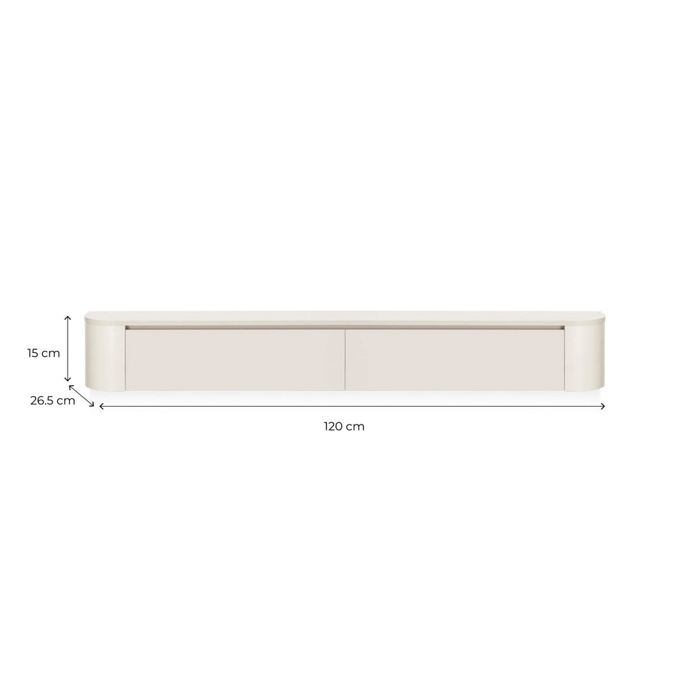 Japandi Zwevende Gangkast / Make-Up Tafel Licht Beige - Arli Walls