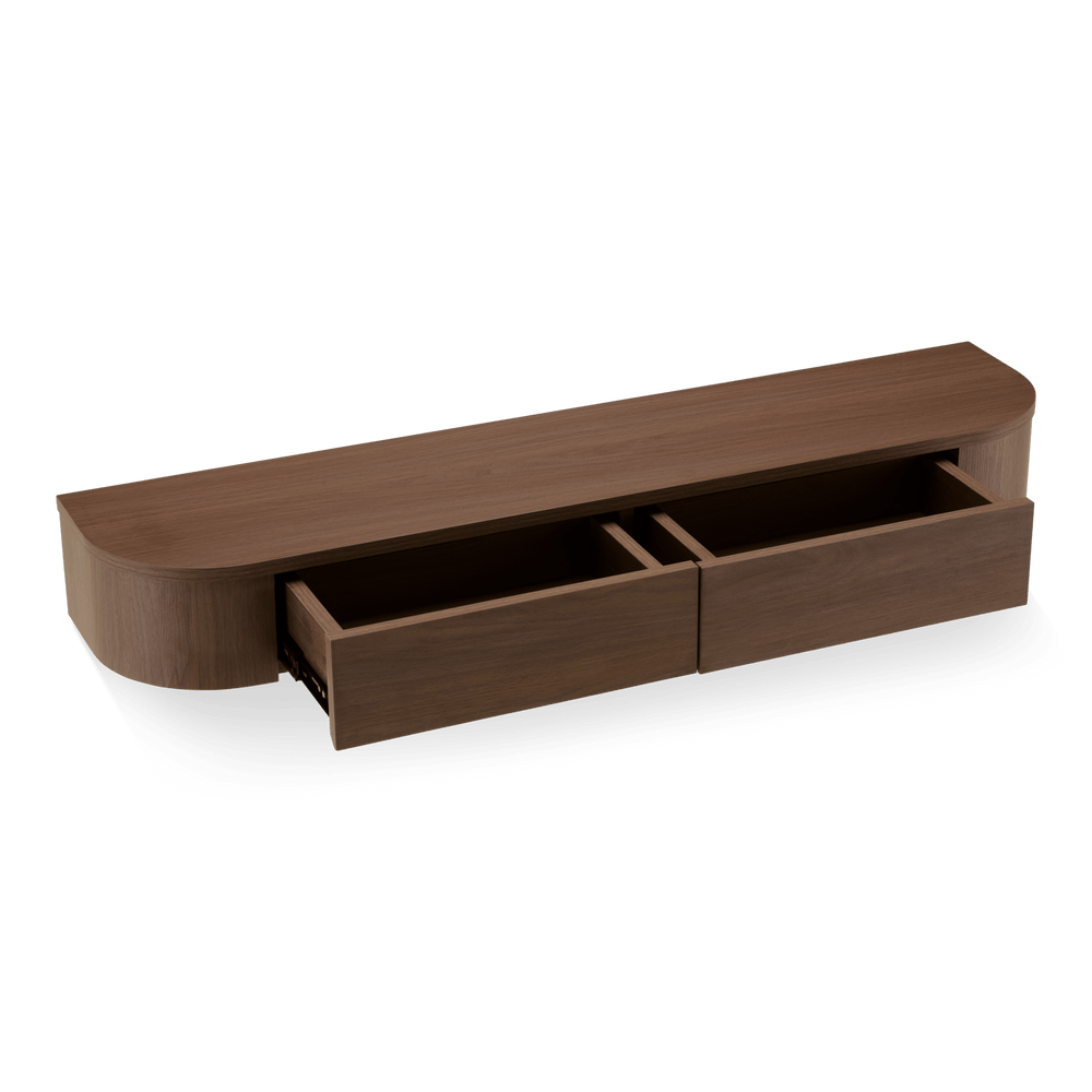 Japandi Zwevende Gangkast / Make-Up tafel walnoot - Arli Walls