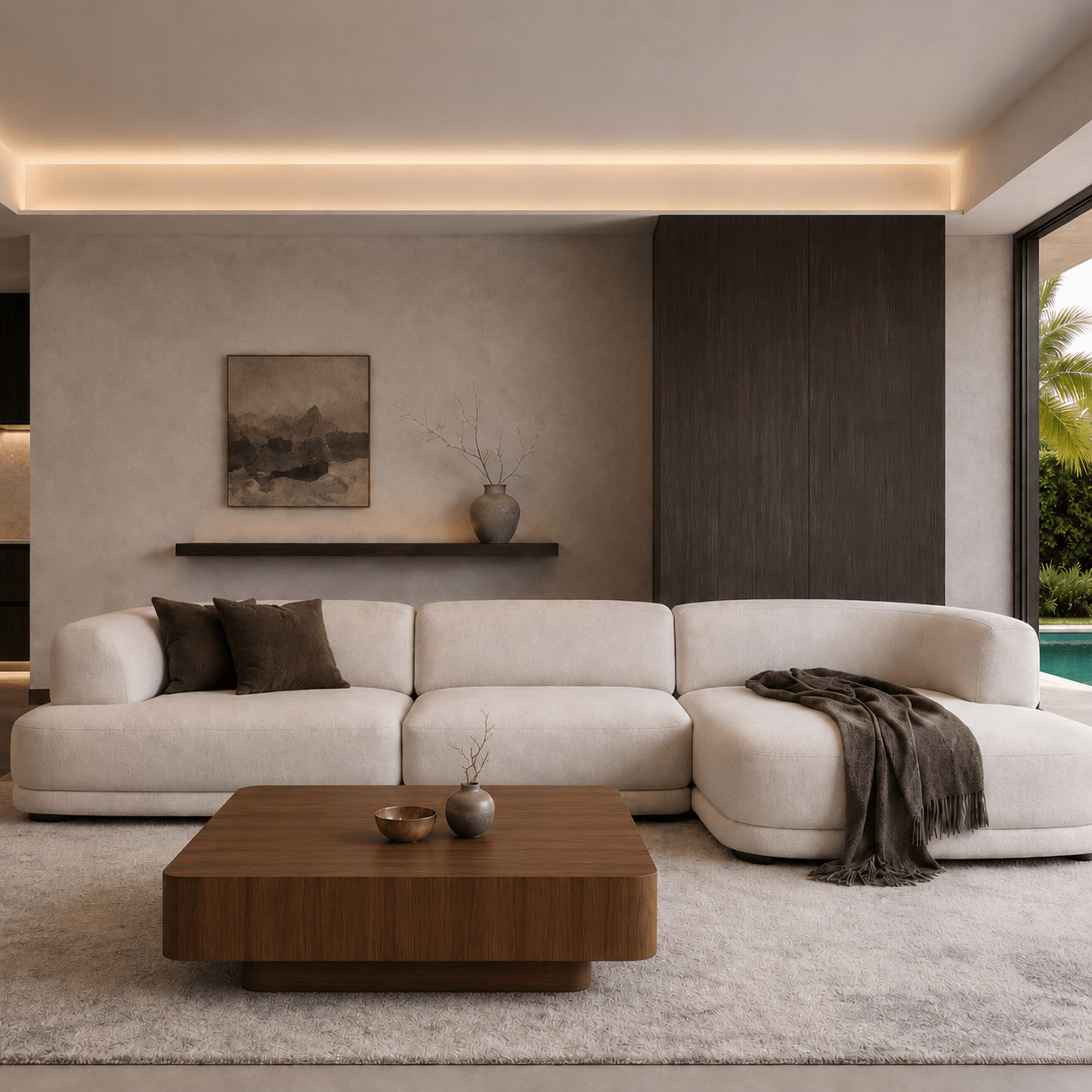 Japandi lounge sofa - Crème soft - Arli Walls