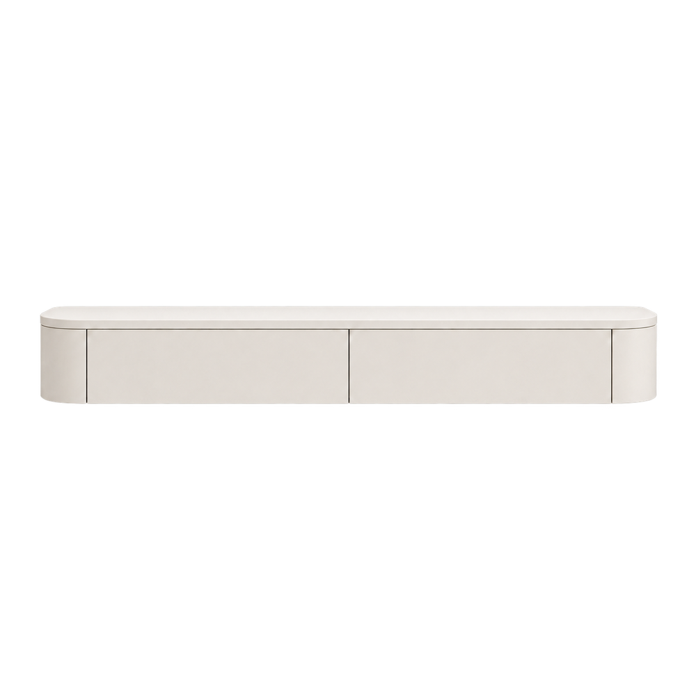 Japandi Zwevende Gangkast / Make-Up Tafel Licht Beige