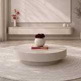 Salontafel japandi licht beige rond - Arli Walls