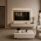 Salontafel japandi licht beige L100cm x B100cm x H38cm - Arli Walls