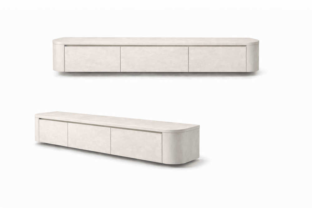 Japandi Tv Meubel Betoncire Off White - Arli Walls