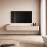 Japandi TV Furniture Beige X Linen L240 x D32 x H28 cm