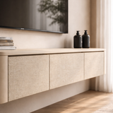 Japandi TV Furniture Beige X Linen L240 x D32 x H28 cm