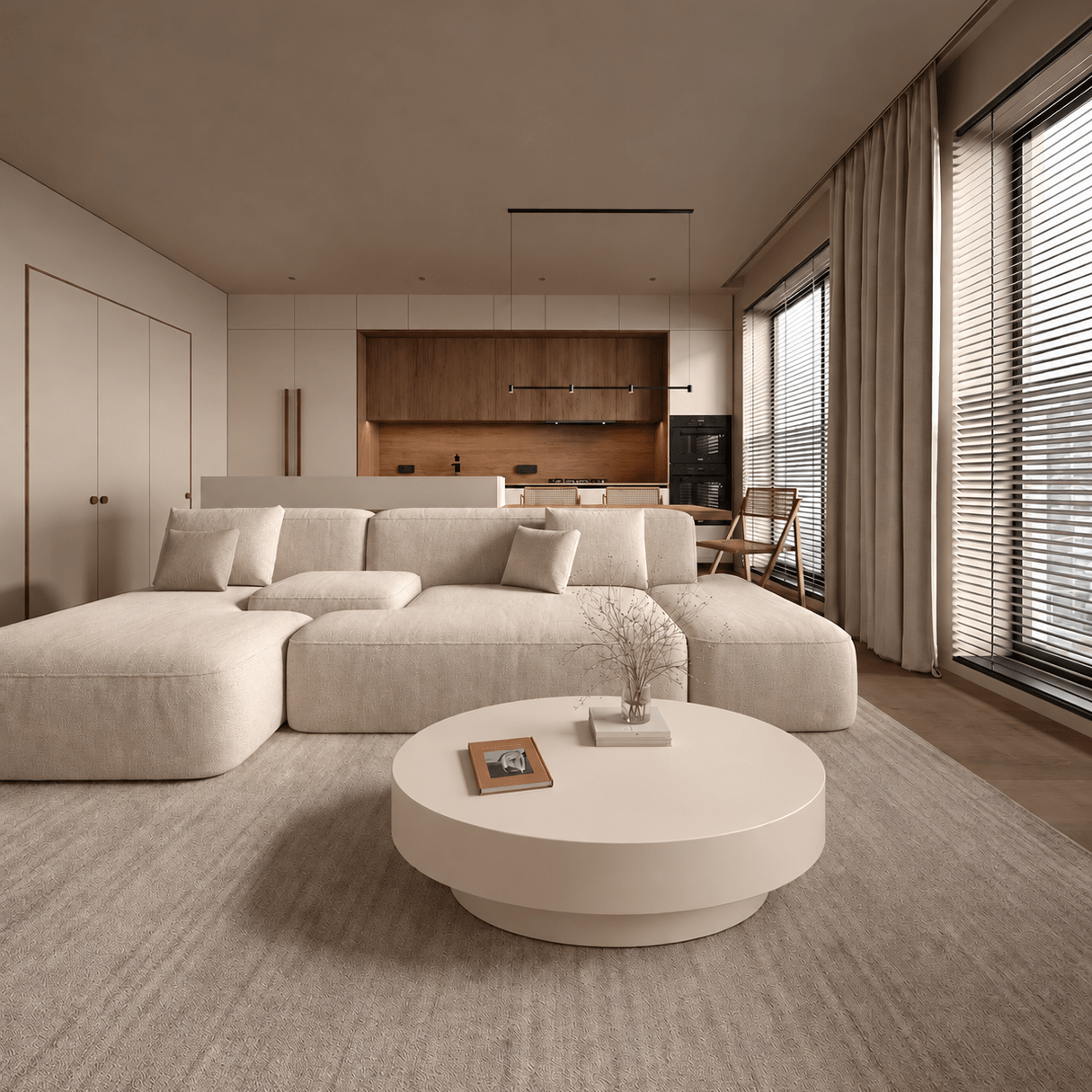 Salontafel Licht Beige Rond Ø100cm x H38cm - Arli Walls
