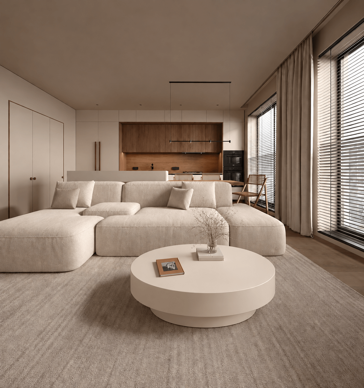 Salontafel Licht Beige Rond Ø100cm x H38cm - Arli Walls