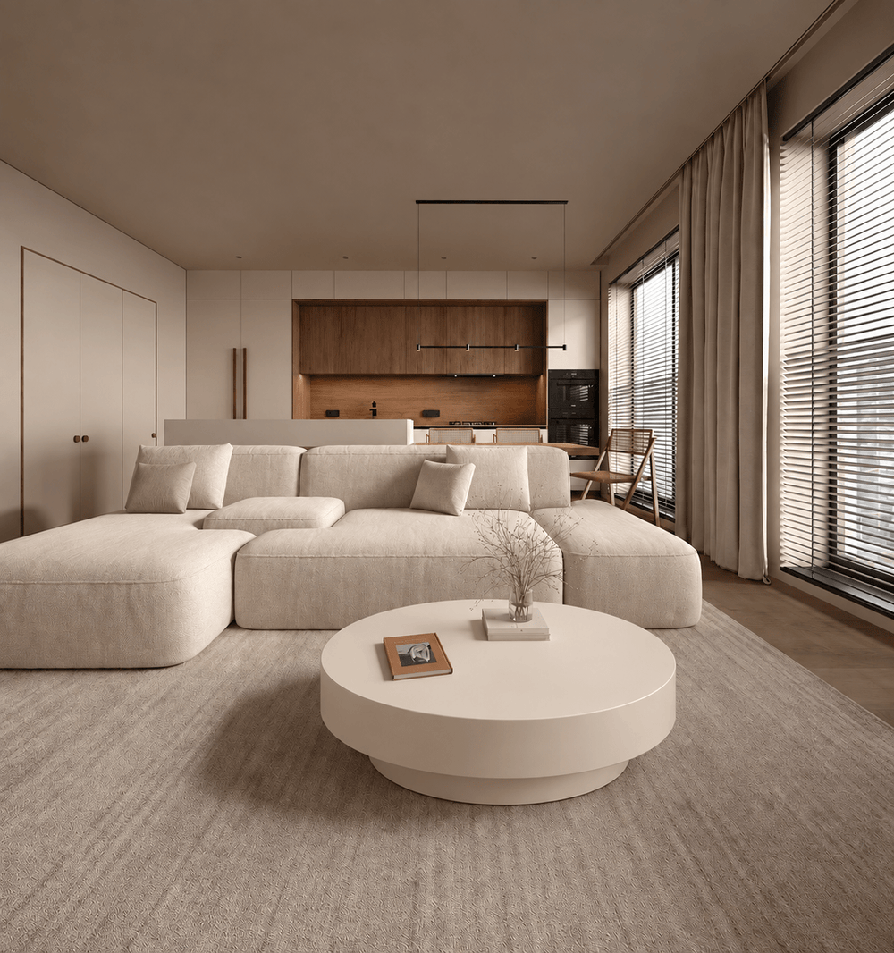Salontafel Licht Beige Rond Ø100cm x H38cm - Arli Walls