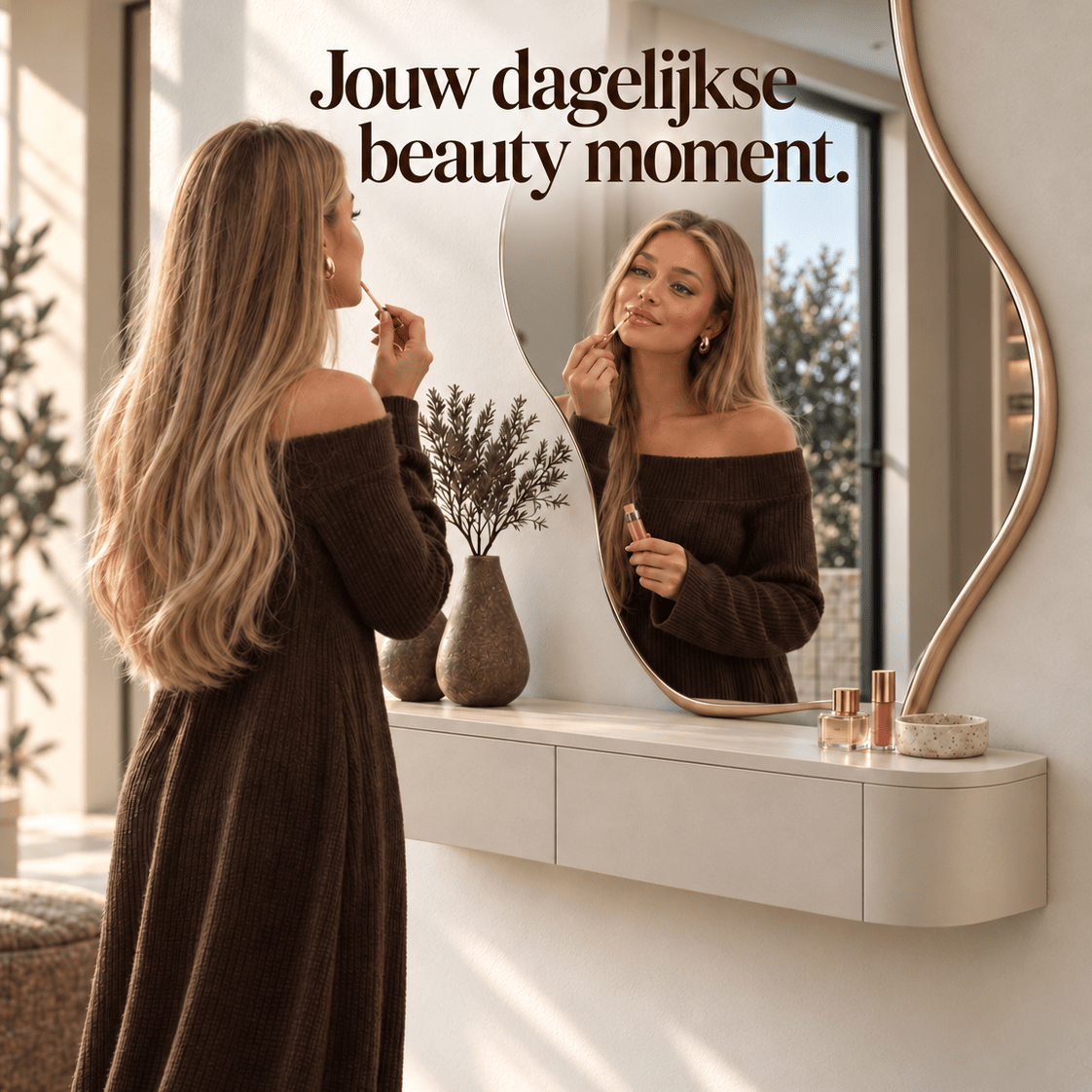 Japandi Zwevende Gangkast / Make-Up Tafel Licht Beige - Arli Walls