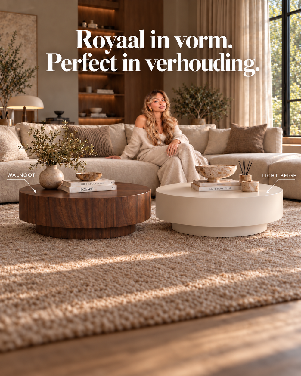 Salontafel Licht Beige Rond Ø100cm x H38cm