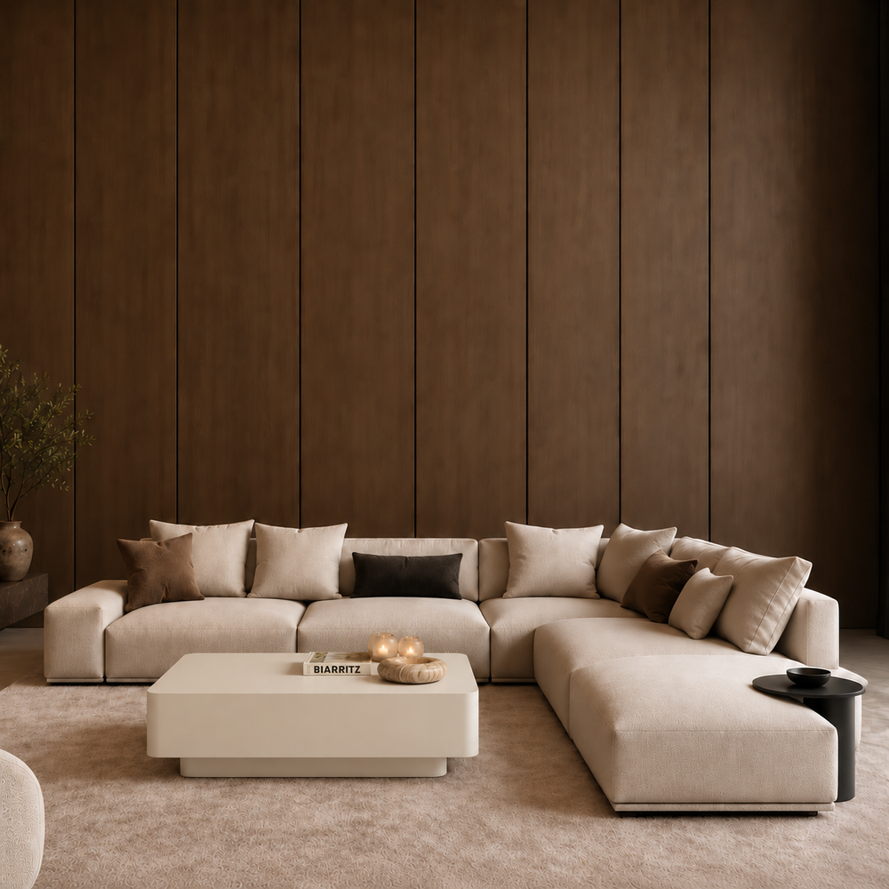 Salontafel japandi licht beige L120cm x B60cm x H38cm