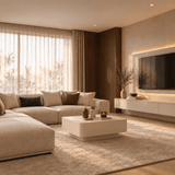 Salontafel japandi licht beige L100cm x B100cm x H38cm - Arli Walls