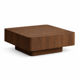 Salontafel Japandi Walnoot - Ronde Hoeken L100cm x B100cm x H41cm